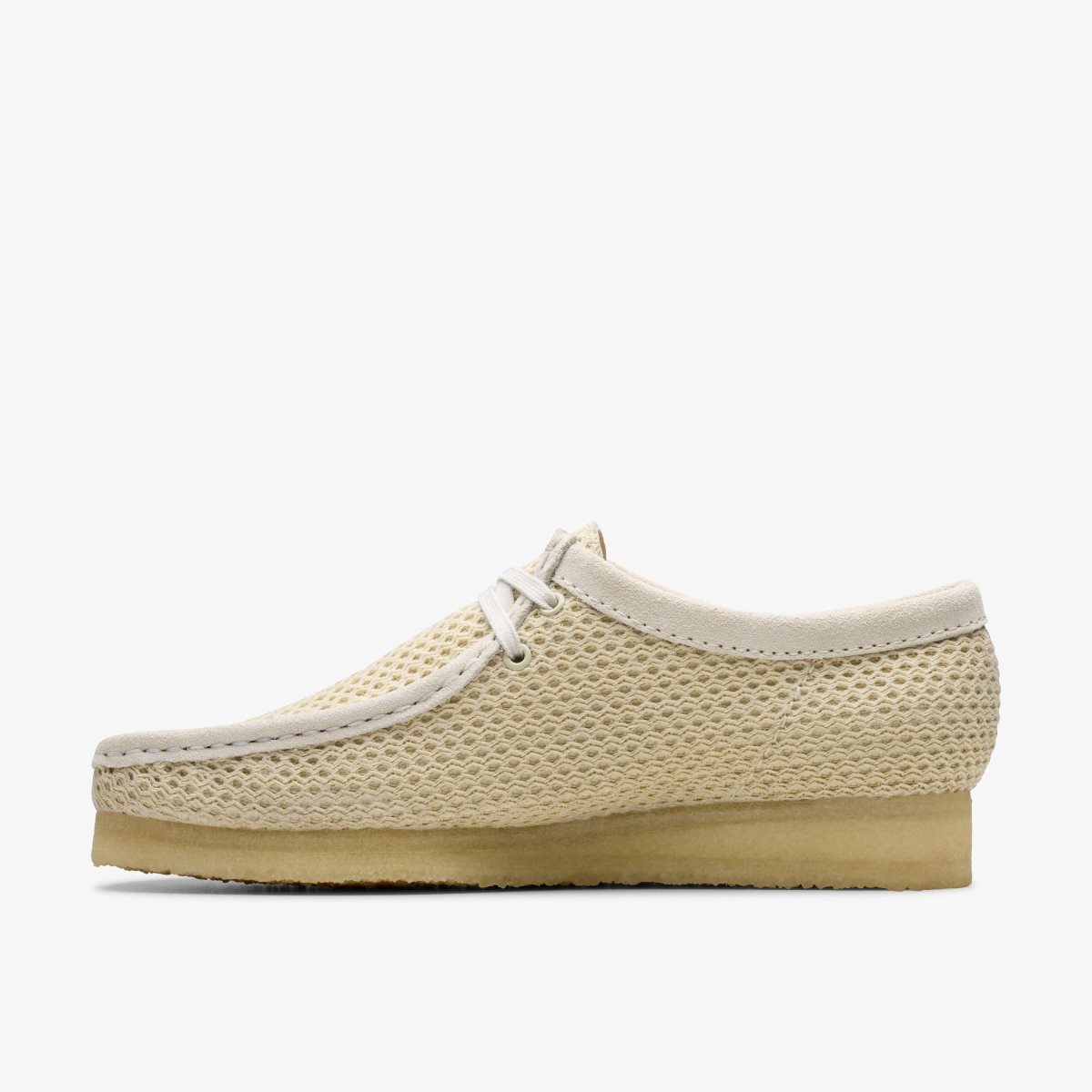 Homme Wallabees Clarks Wallabee Off White Mesh Blanche - IKI-09626604