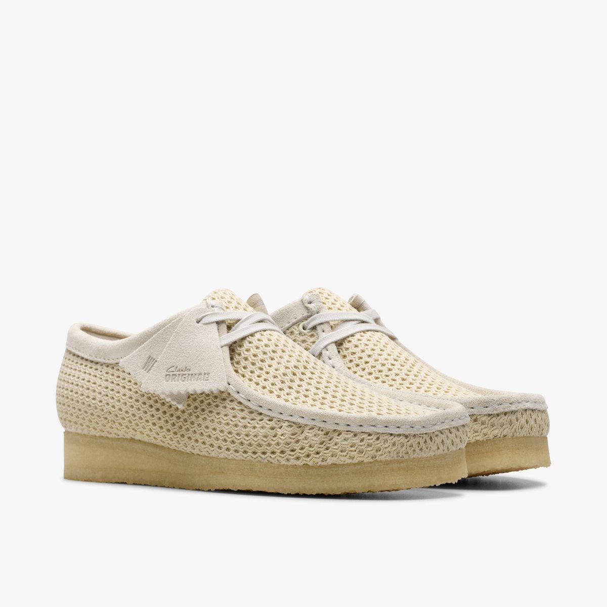 Homme Wallabees Clarks Wallabee Off White Mesh Blanche - IKI-09626604