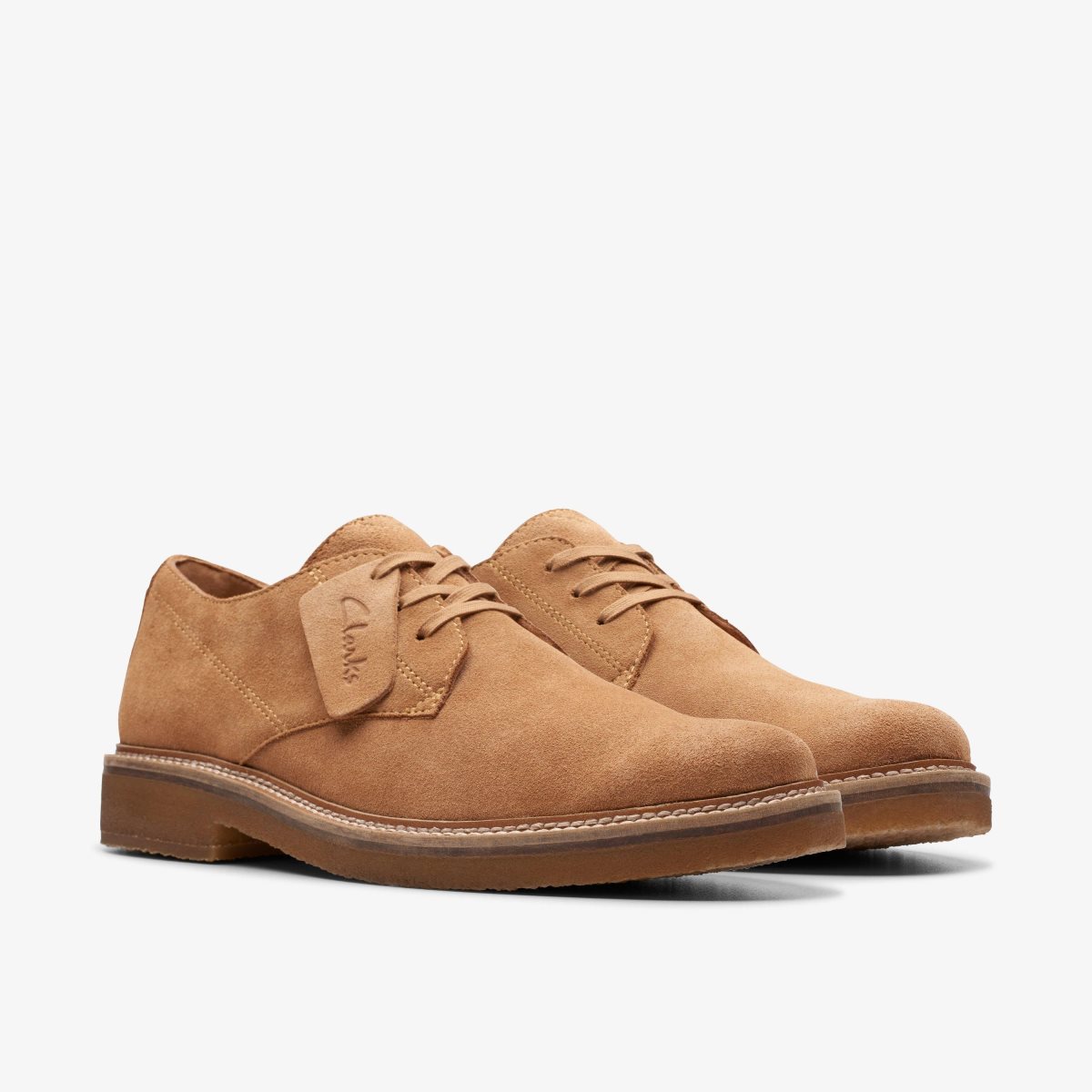 Homme Chaussure Habillée Clarks Clarkdale Derby Light Tan Suede Marron Clair - CLA-72533900