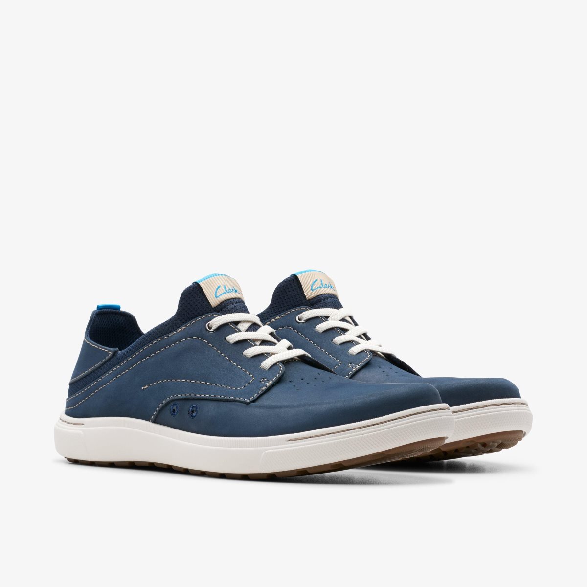 Homme Basket Clarks Mapstone Easy Navy Nubuck Bleu Marine - LPJ-55303278