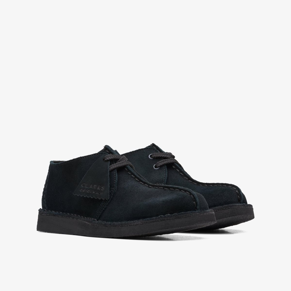 Enfant Chaussures Originales Clarks Desert Trek Older Black Suede Noir - MRP-99161052