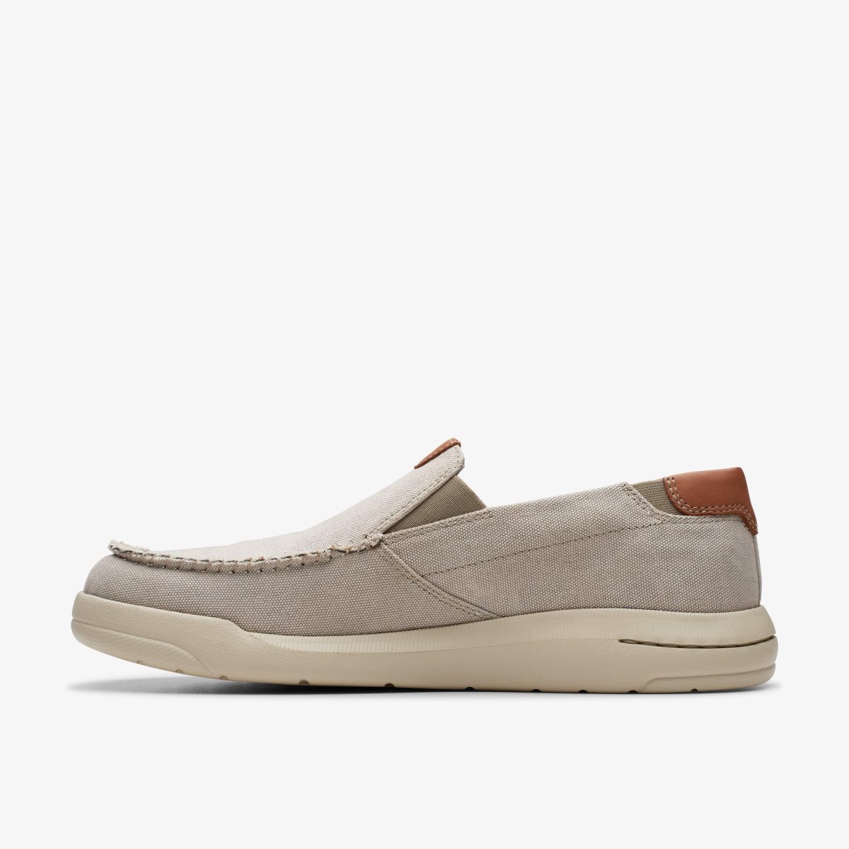 Homme Slip On & Loafers Clarks Driftlite Step Light Grey Combination Grise Clair - OGX-80422574