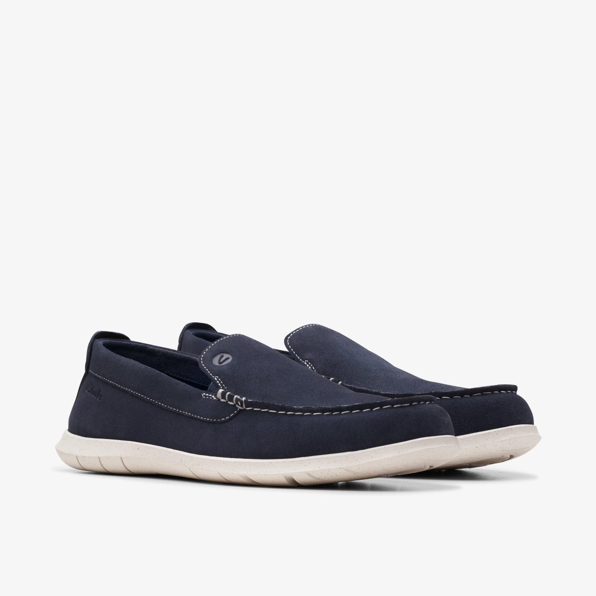 Homme Slip On & Loafers Clarks Flexway Step Navy Suede Bleu Marine - XGS-40441500