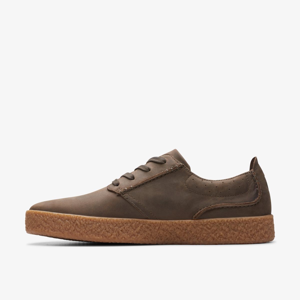 Homme Basket Clarks Streethill Lace Dark Olive Leather Vert Olive Foncé - VJN-23995689