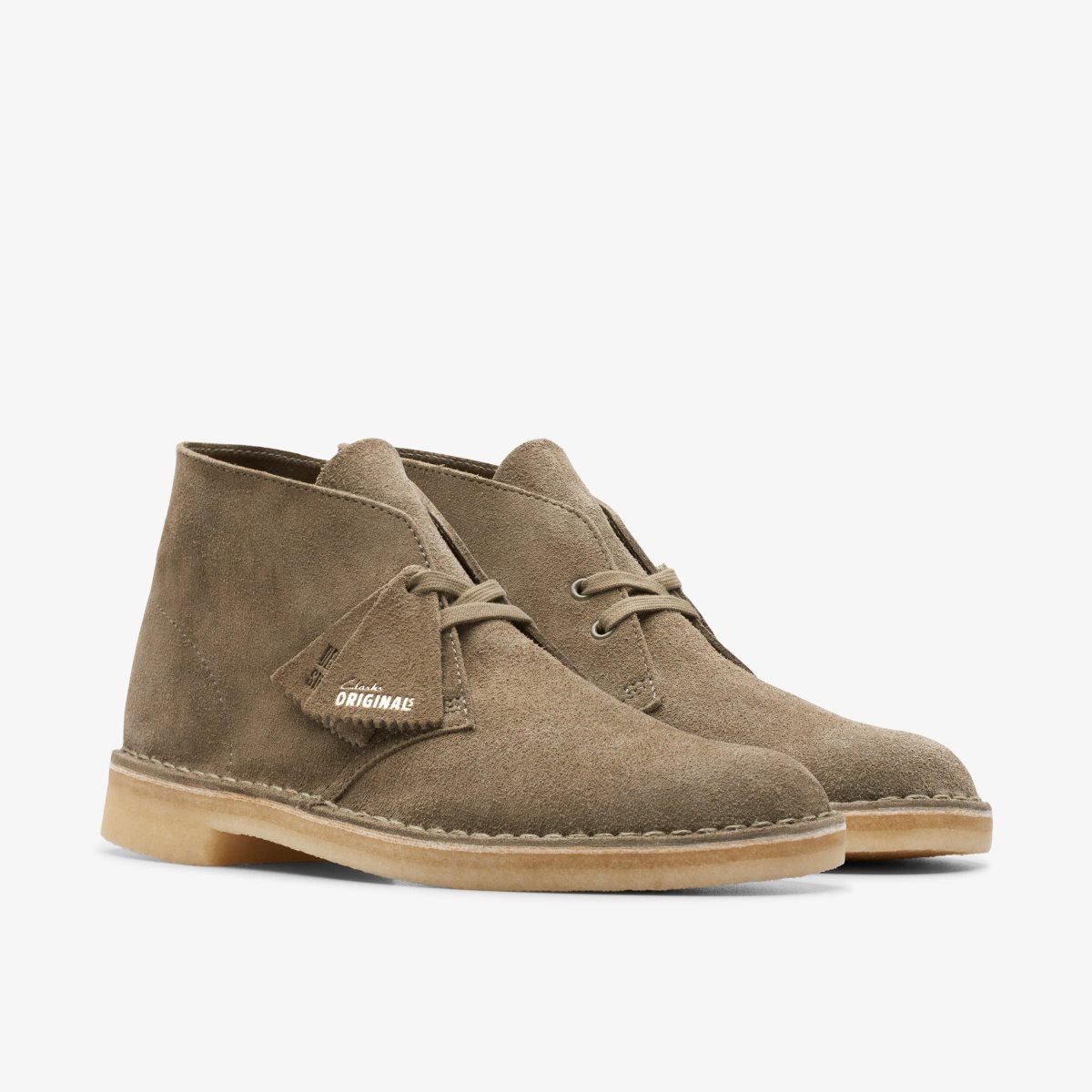 Homme Bottes Du Désert Clarks Desert Boot Pale Khaki Suede Kaki - BHT-47578112