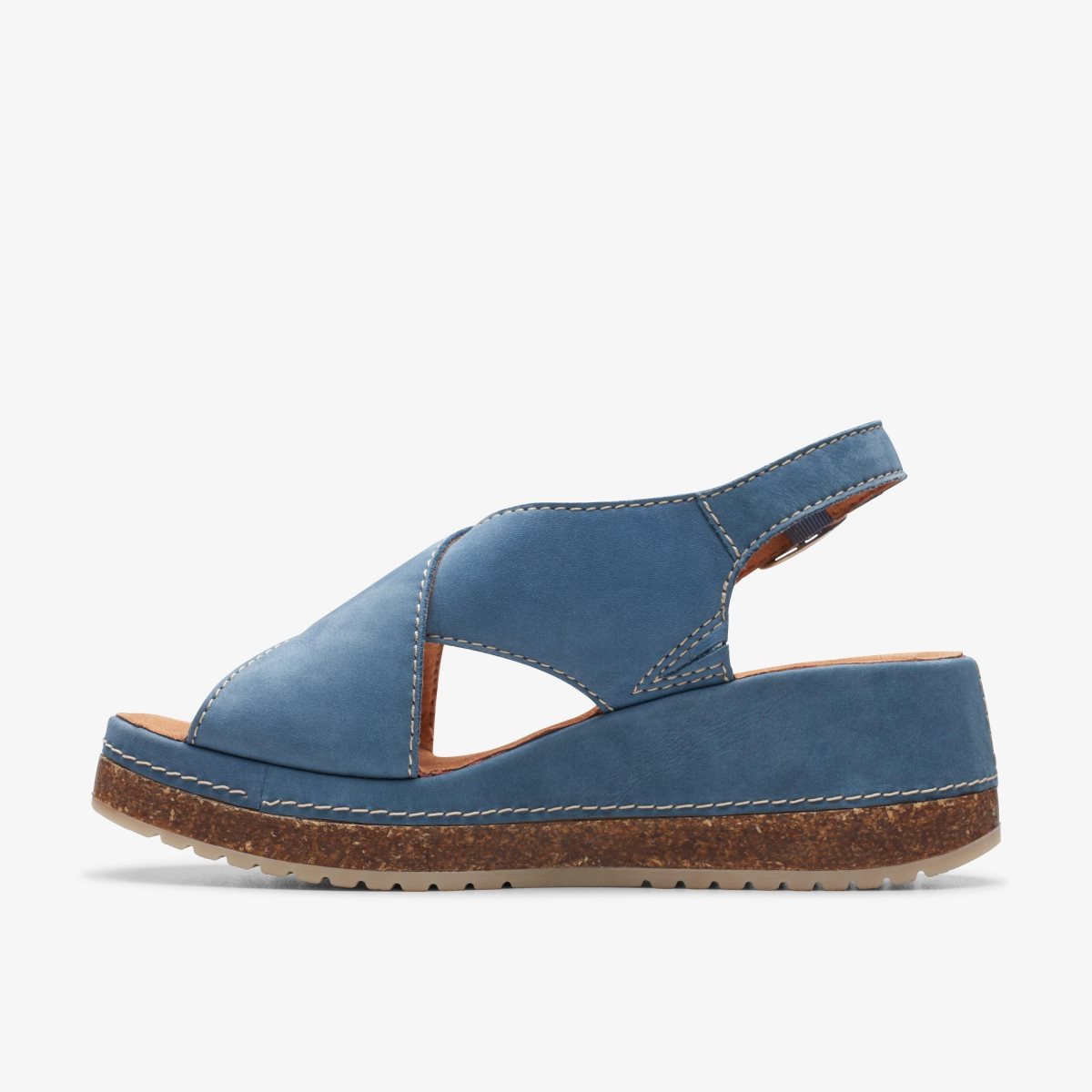 Femme Sandale Clarks Kassanda Step Blue Nubuck Bleu - AIW-20994471