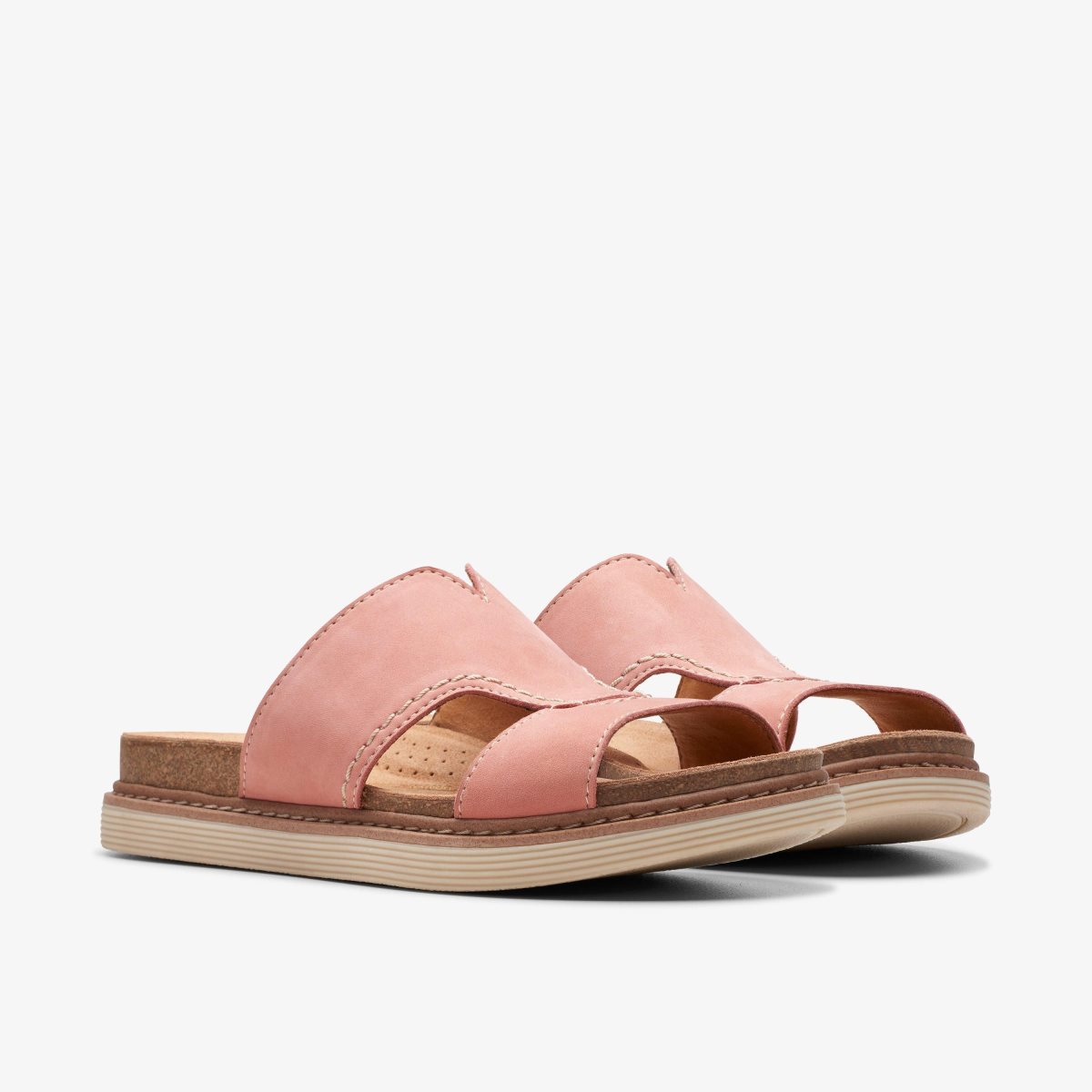 Femme Sandale Clarks Arwell Walk Peach Nubuck Corail - UYR-94460140