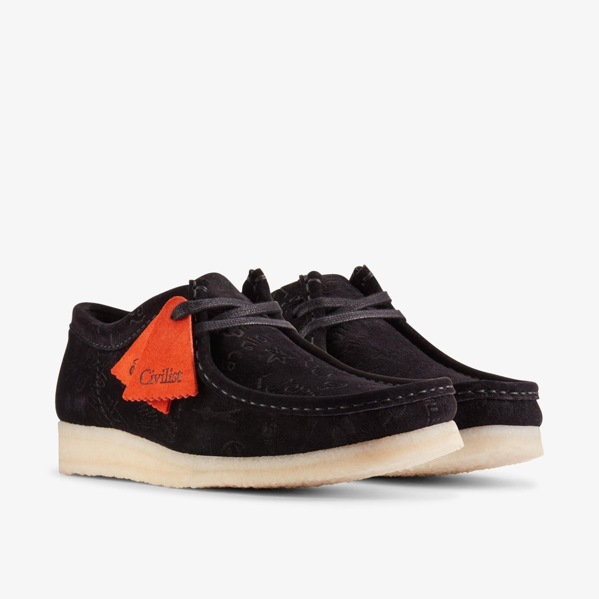 Homme Wallabees Clarks Wallabee X Civilist Black Deboss Noir - WTT-71025165