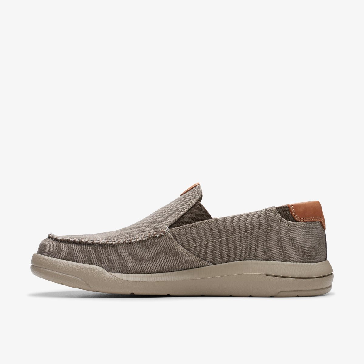 Homme Slip On & Loafers Clarks Driftlite Step Taupe Canvas Grise Marron - VCF-63903382