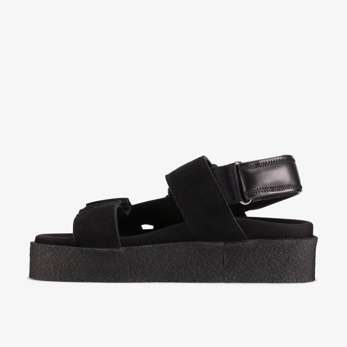 Femme Chaussures Plateforme Clarks Crepe Sandal Black Noir - XFT-61792473