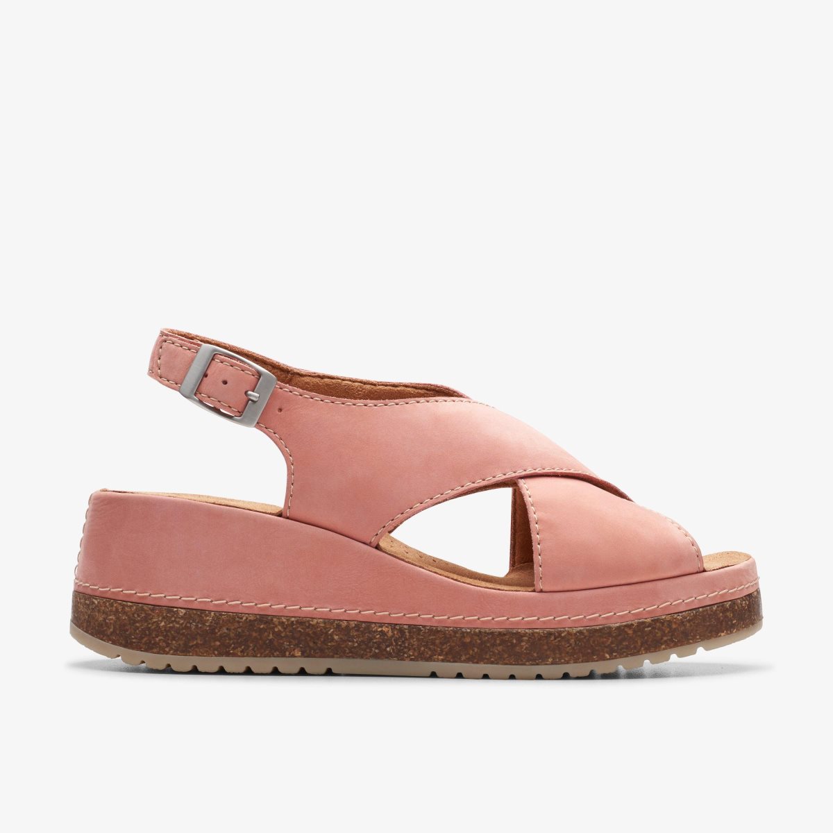 Femme Sandale Clarks Kassanda Step Peach Nubuck Corail - YKW-74878069