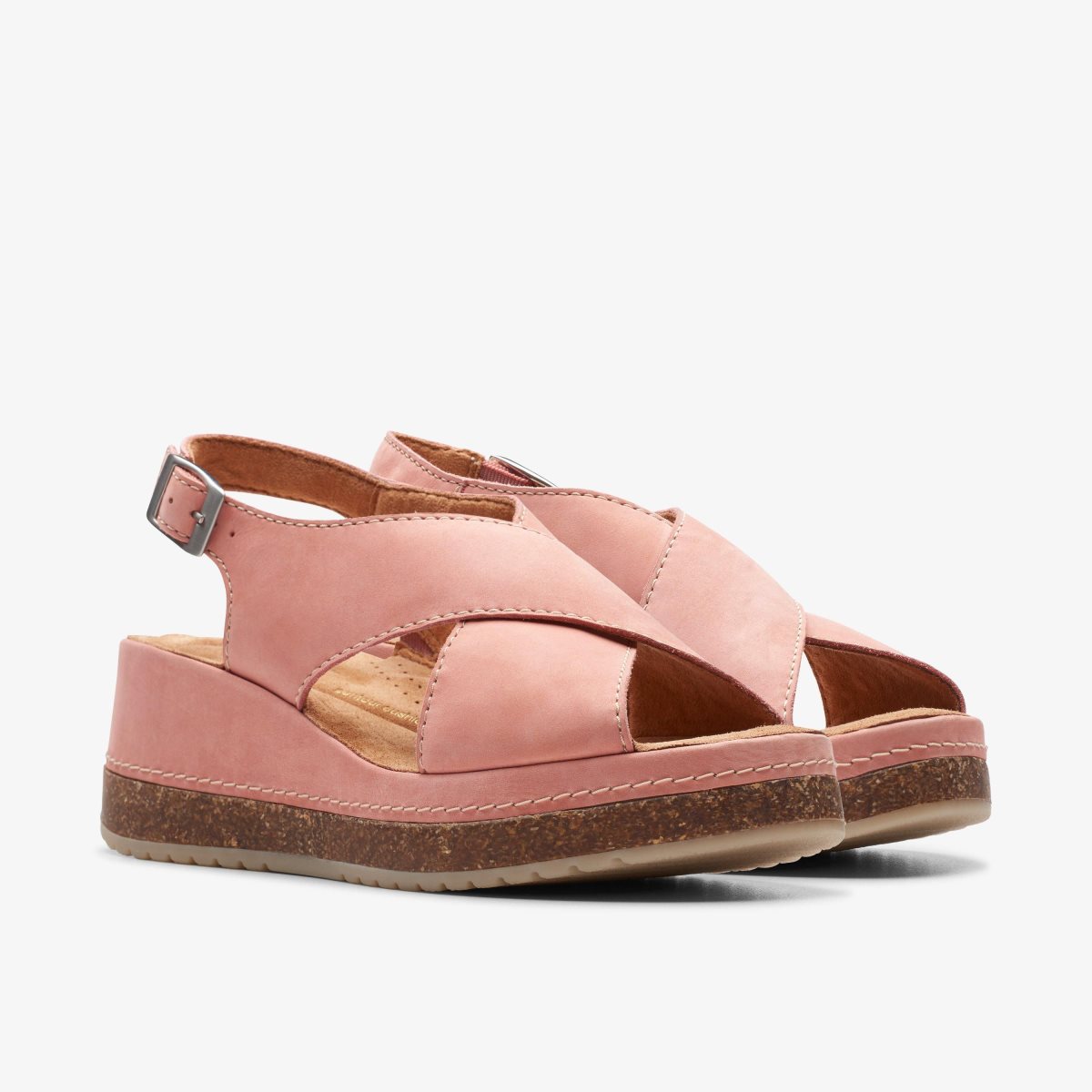 Femme Sandale Clarks Kassanda Step Peach Nubuck Corail - YKW-74878069