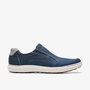 Homme Basket Clarks Mapstone Step Navy Nubuck Bleu Marine - BZR-92242173