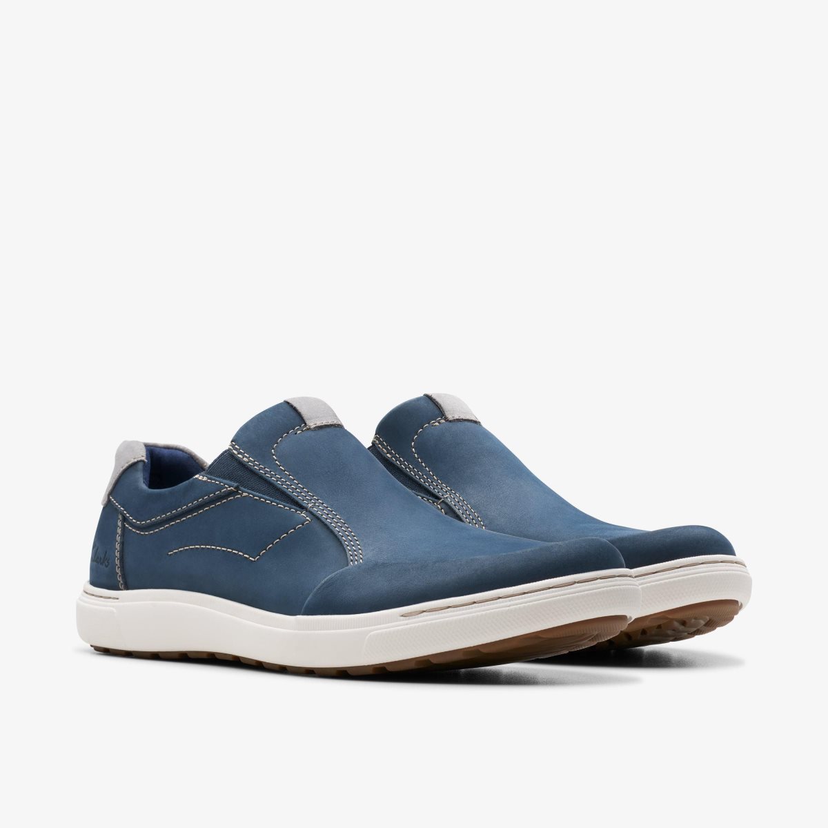 Homme Basket Clarks Mapstone Step Navy Nubuck Bleu Marine - BZR-92242173