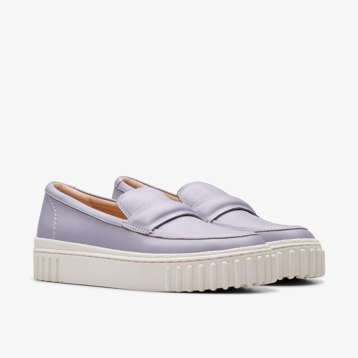 Femme Mocassin Clarks Mayhill Cove Lilac Leather Violette - QDF-80697657