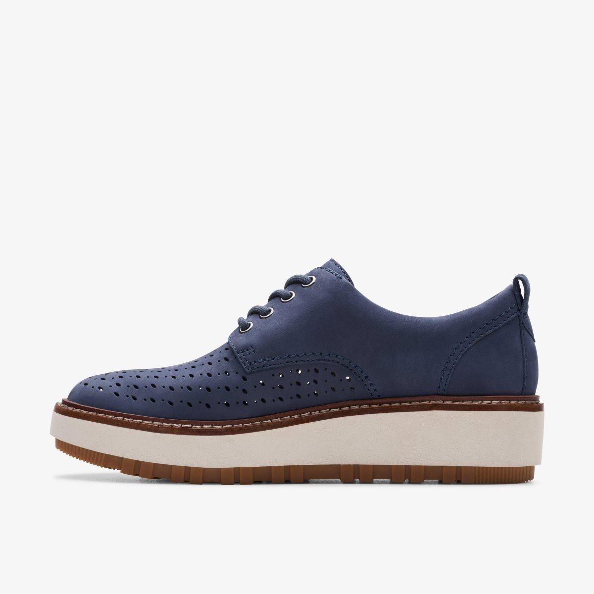 Femme Chaussures Plateforme Clarks Orianna Move Navy Nubuck Bleu Marine - GPR-60112338