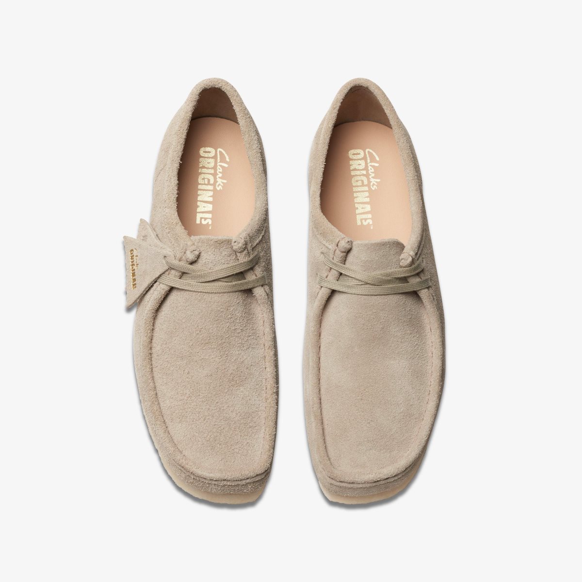 Homme Wallabees Clarks Wallabee Pale Grey Suede Grise - VZI-49772441