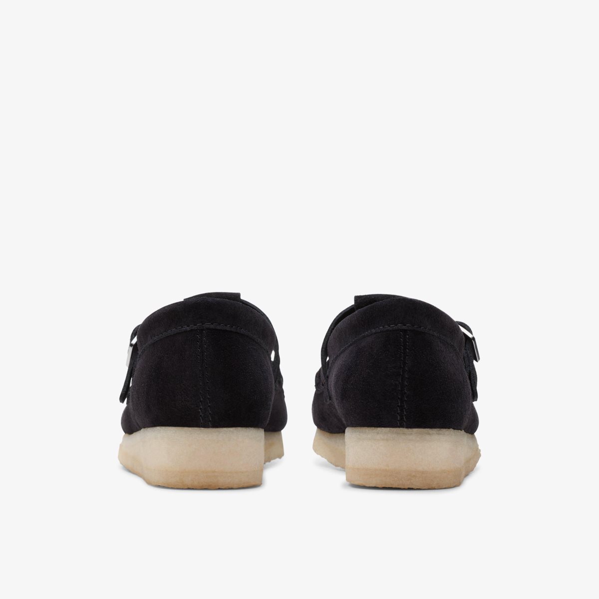 Femme Mocassin Clarks Wallabee T-Bar Black Suede Noir - JMZ-06046022