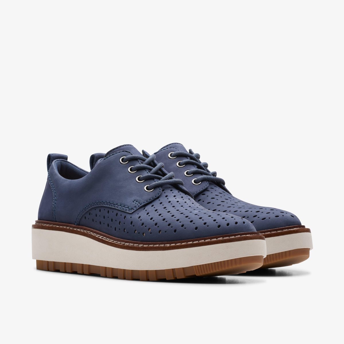 Femme Chaussures Plateforme Clarks Orianna Move Navy Nubuck Bleu Marine - GPR-60112338