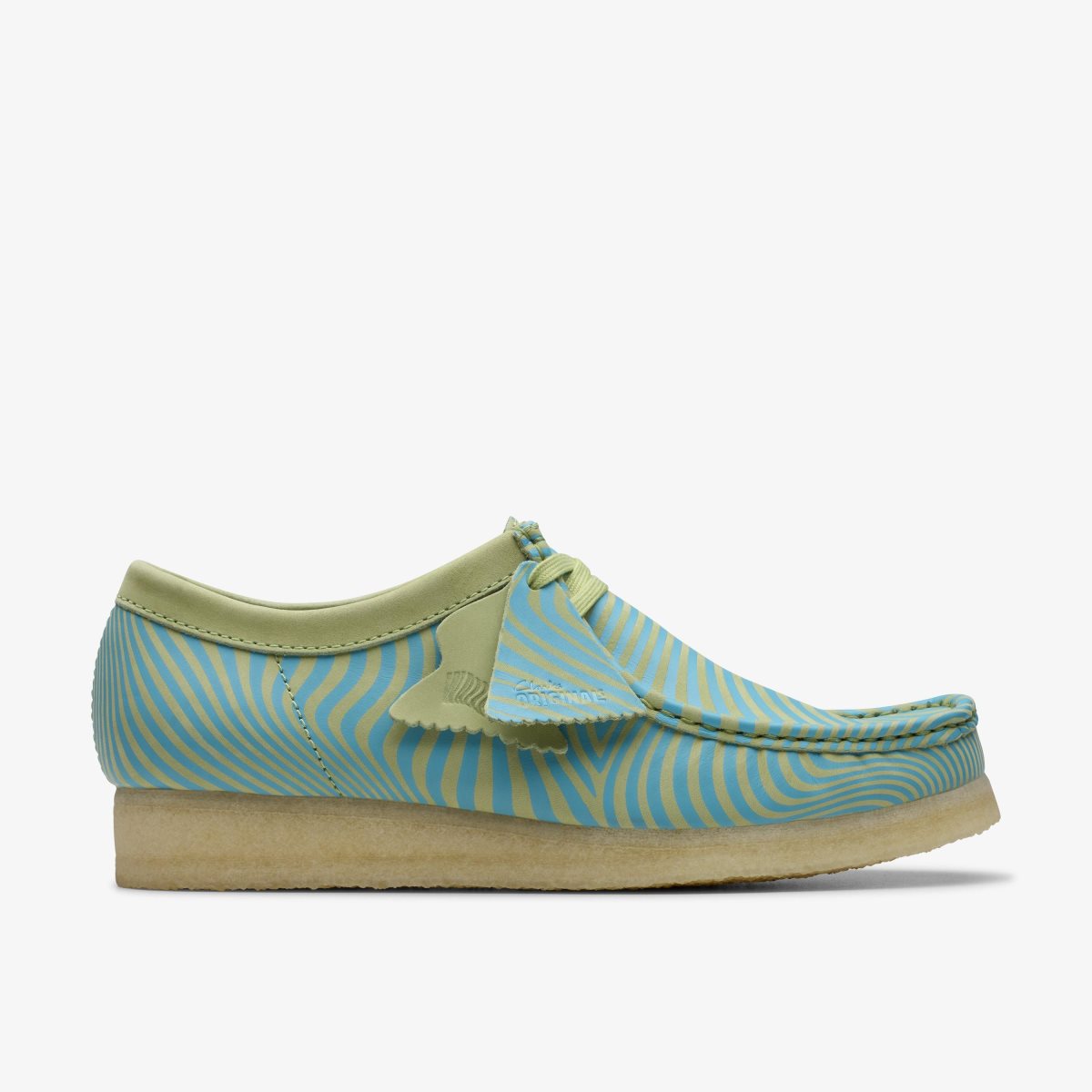 Homme Wallabees Clarks Wallabee Blue/Lime Print Bleu Vert Clair - PPO-62566369