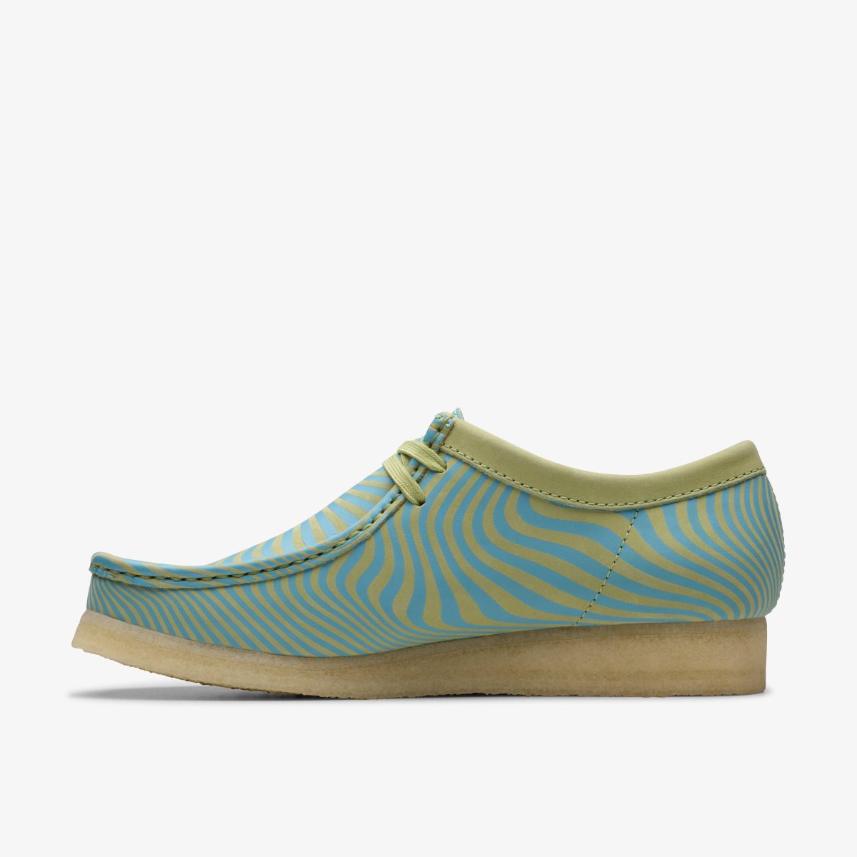 Homme Wallabees Clarks Wallabee Blue/Lime Print Bleu Vert Clair - PPO-62566369