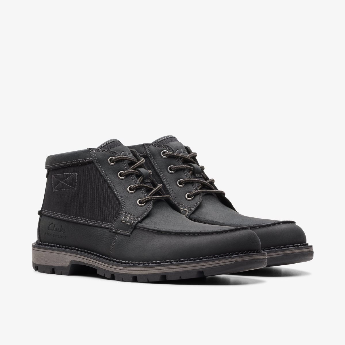 Homme Botte Clarks Maplewalk Moc Black Combination Noir - KYV-24849350