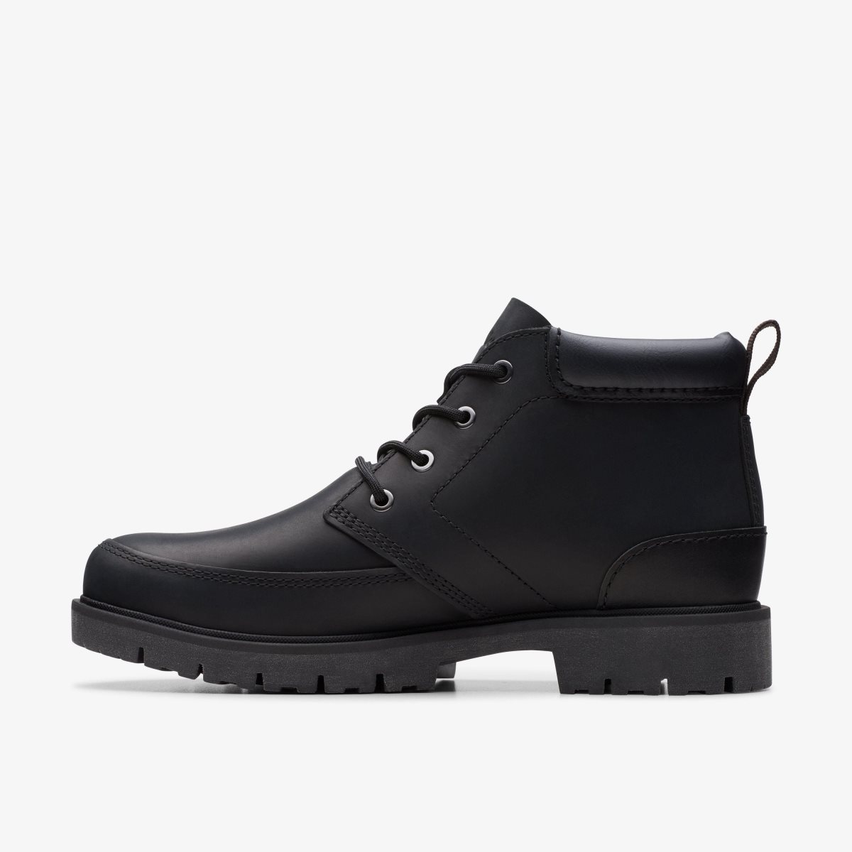 Homme Botte Clarks Rossdale Mid Black Leather Noir - UOR-04651821