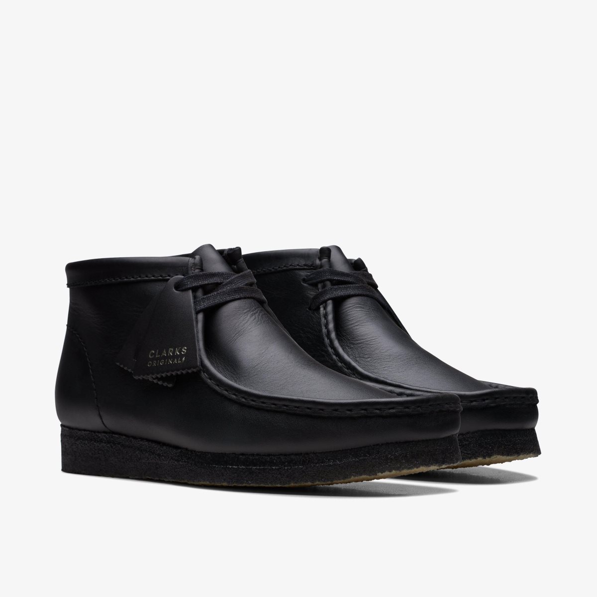 Homme Wallabees Clarks Wallabee Boot Black Leather Noir - BEB-90413594