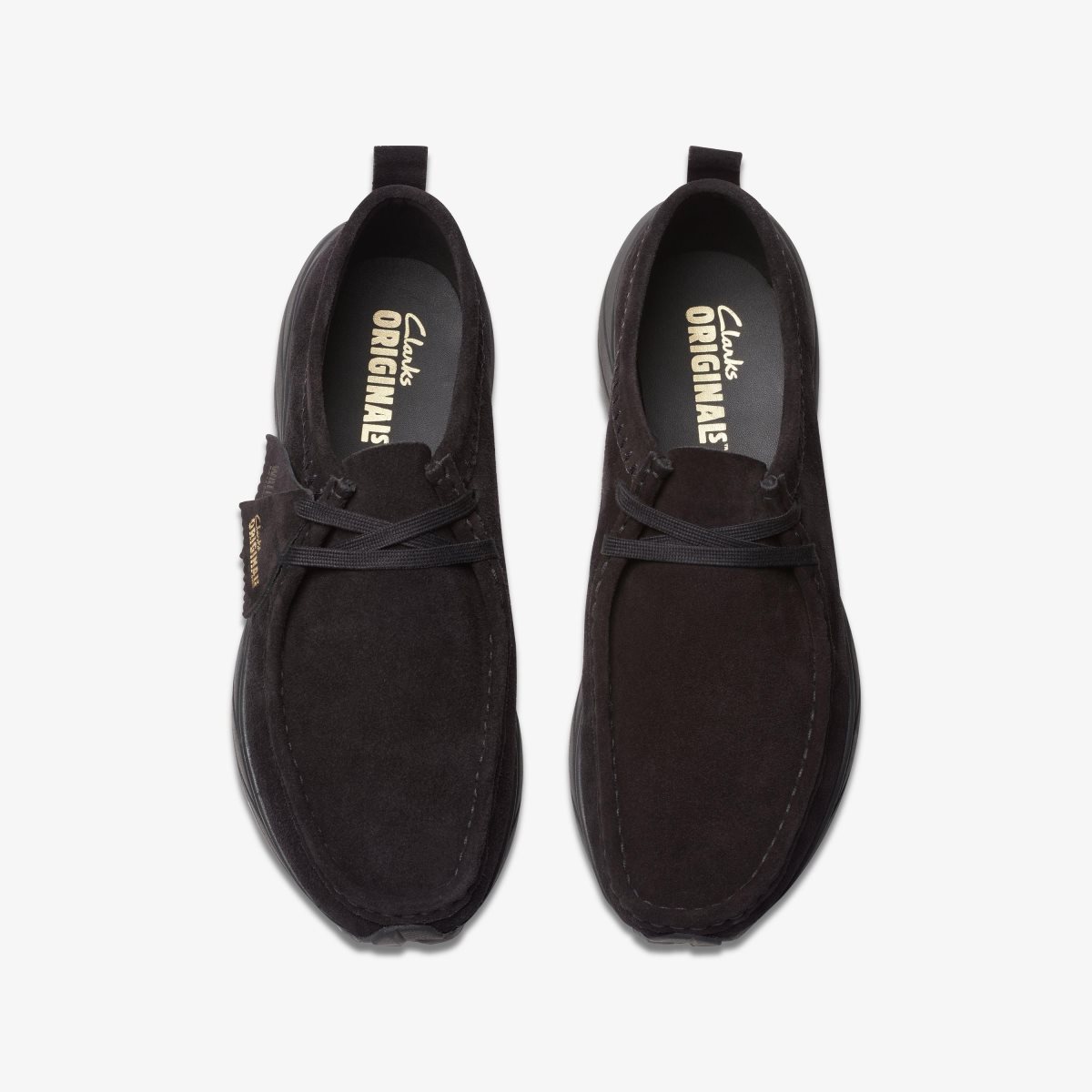 Homme Wallabees Clarks Walla Eden Lo Black Suede Noir - OWQ-26957913