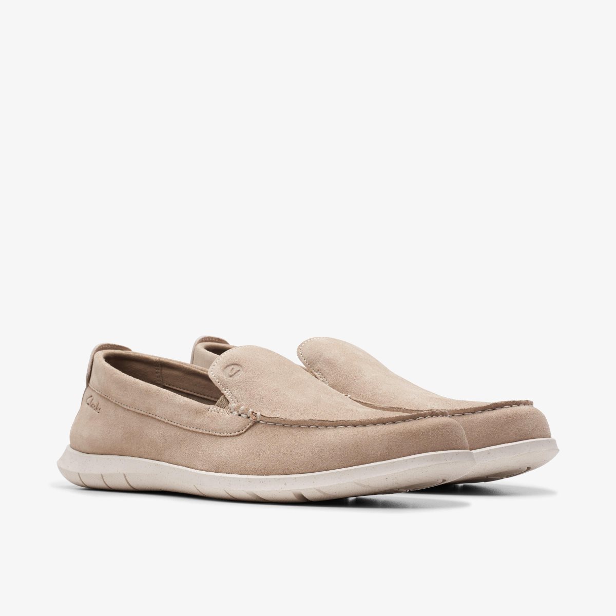 Homme Slip On & Loafers Clarks Flexway Step Sand Suede Marron - XUA-02871895