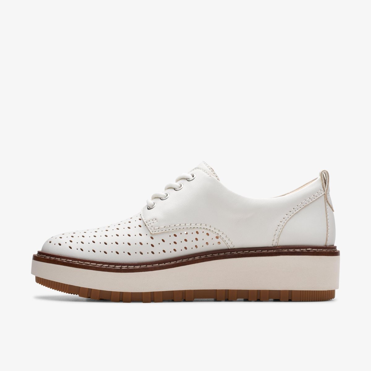 Femme Chaussures Plateforme Clarks Orianna Move Off White Leather Blanche - FBJ-74561681