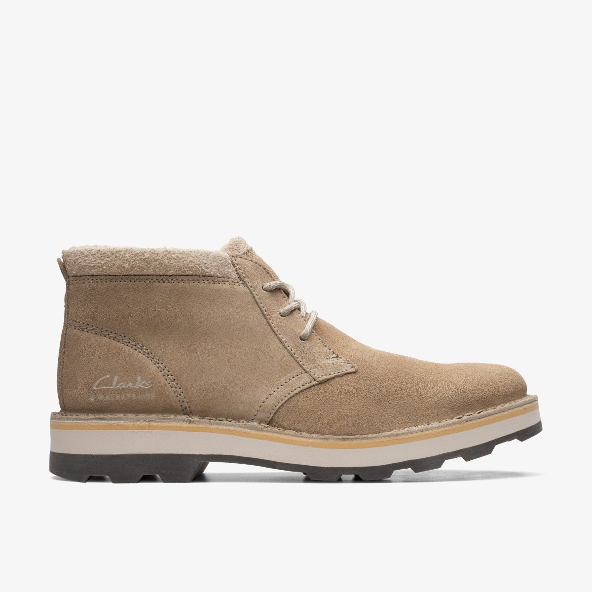 Homme Botte Clarks Corston DB Waterproof Sand Warmlined Marron - QWF-05467551