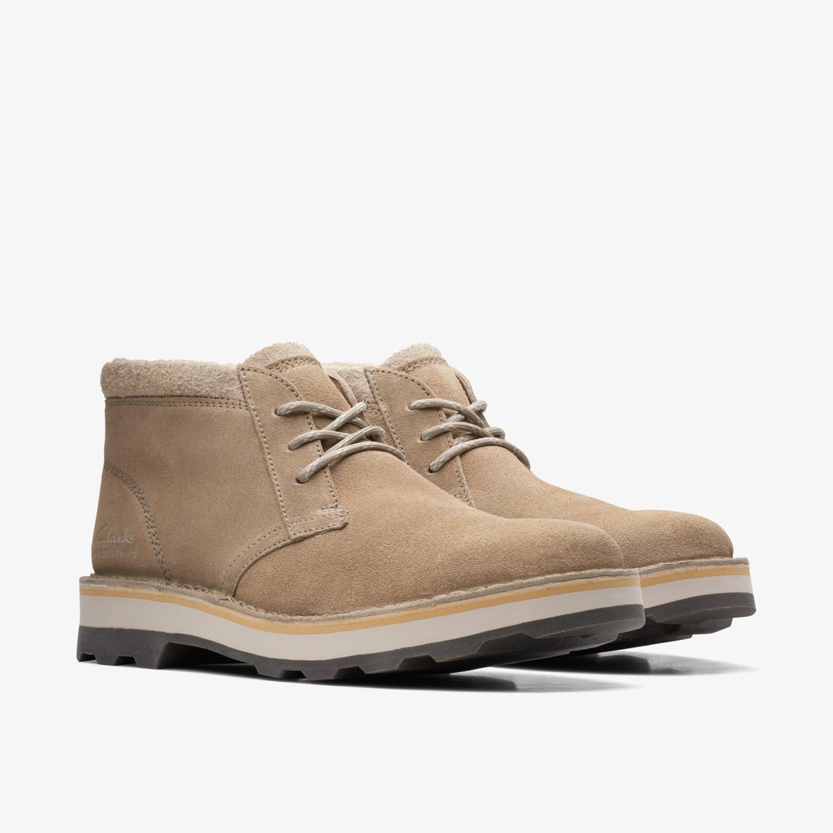 Homme Botte Clarks Corston DB Waterproof Sand Warmlined Marron - QWF-05467551