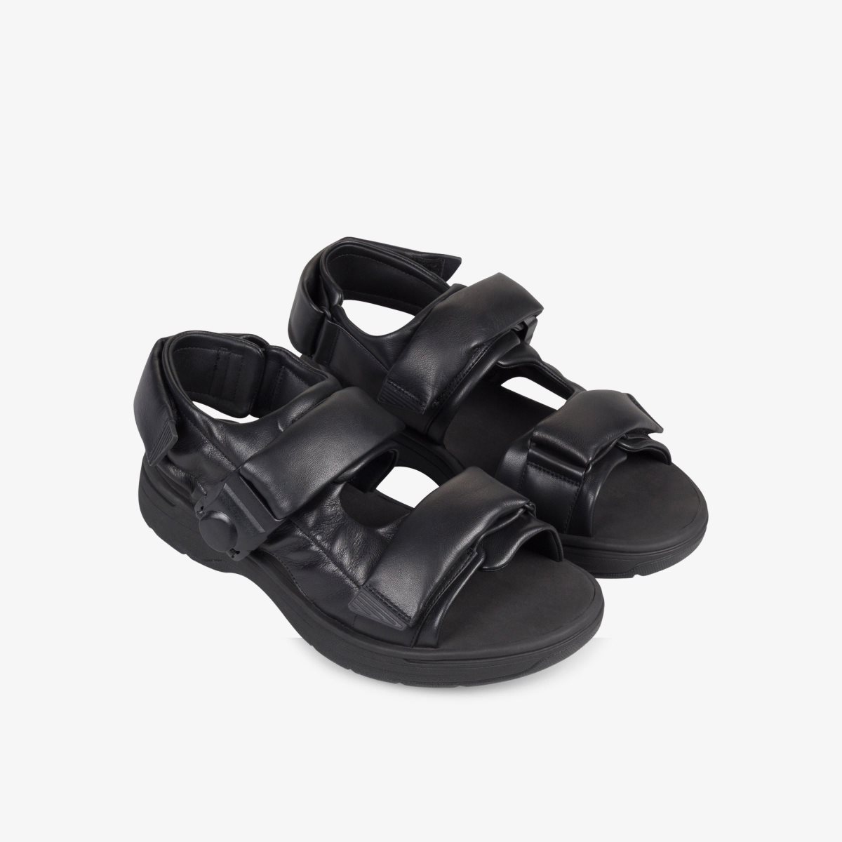 Homme Sandale Clarks Martine Rose Mens Sandal 1 Black Leather Noir - UVO-99038268