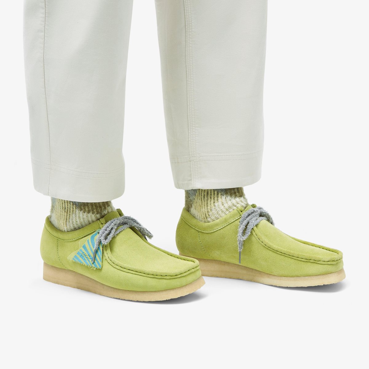 Homme Wallabees Clarks Wallabee Pale Lime Suede undefined - GRN-59141882