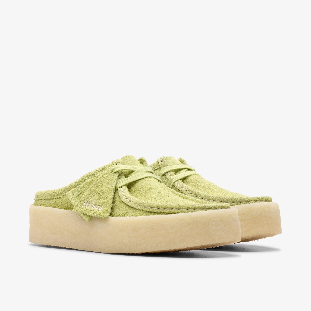 Femme Sabot Clarks Wallabee Cup Lo Lime Hairy Suede Vert Clair - ZXZ-75080090