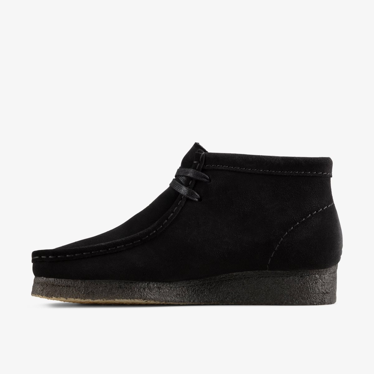 Femme Botte Clarks Wallabee Boot Black Suede Noir - MYQ-04915909