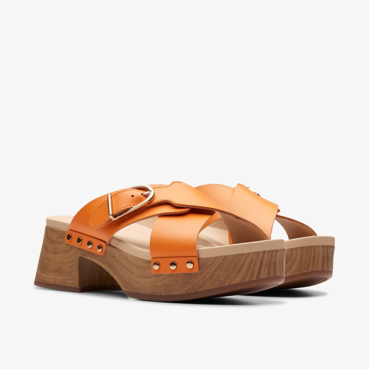 Femme Sabot Clarks Sivanne Walk Orange Leather Orange - PCD-47805592