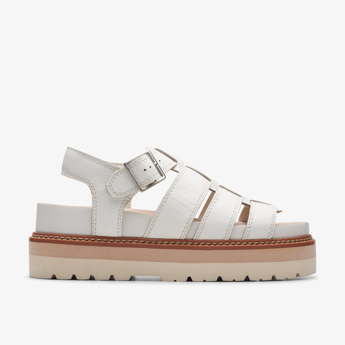 Femme Chaussures Plateforme Clarks Orianna Twist Off White Leather Blanche - KLX-92108153