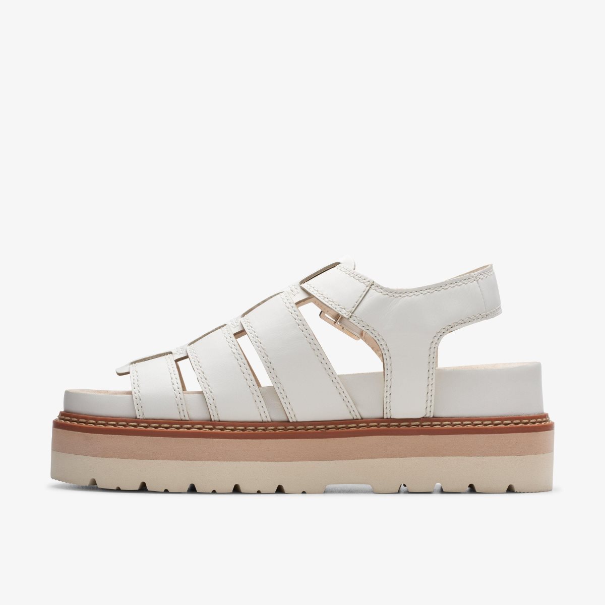 Femme Chaussures Plateforme Clarks Orianna Twist Off White Leather Blanche - KLX-92108153