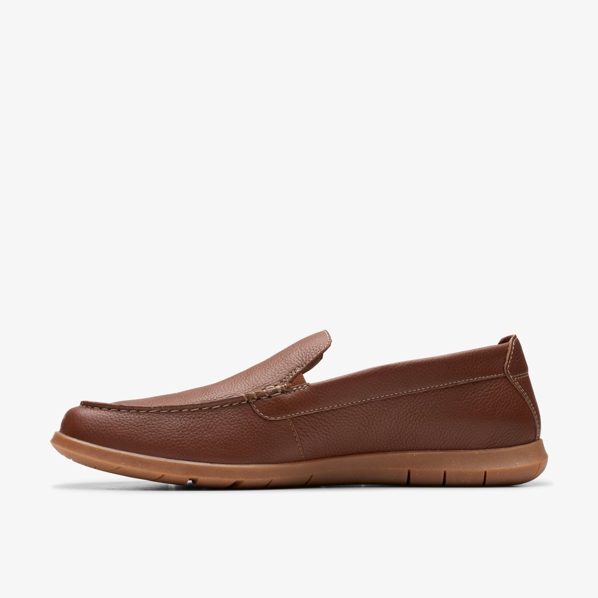 Homme Slip On & Loafers Clarks Flexway Step Light Brown Leather Marron Clair - CTE-05858289