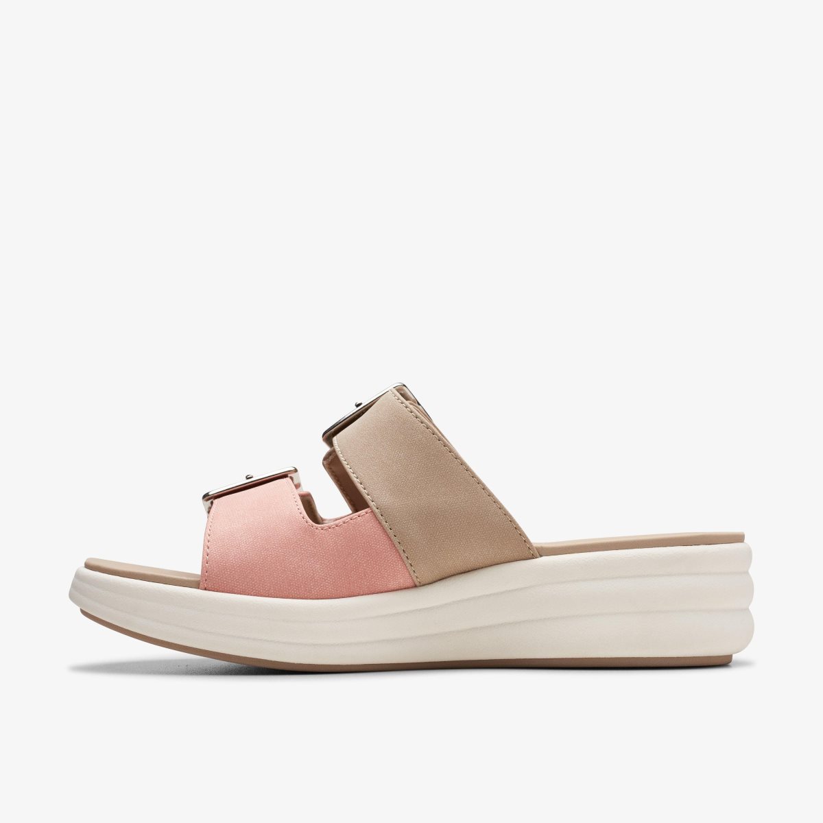 Femme Compensées Clarks Drift Buckle Peach Combination Corail - TIL-43873568