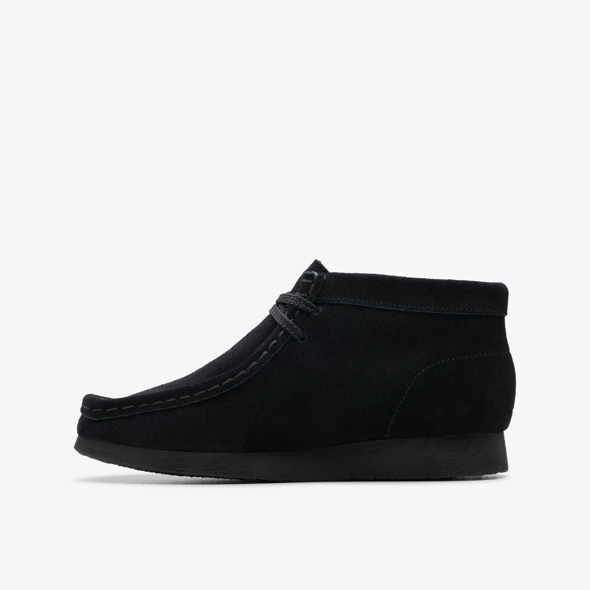 Enfant Chaussures Originales Clarks Wallabee Boot Older Black Suede Noir - JVN-54017998