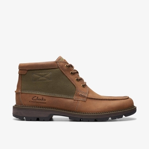 Homme Botte Clarks Maplewalk Moc Brown Combination Marron - SZO-33139956