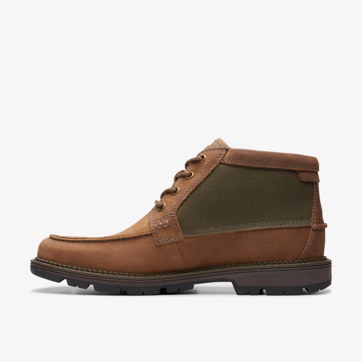 Homme Botte Clarks Maplewalk Moc Brown Combination Marron - SZO-33139956