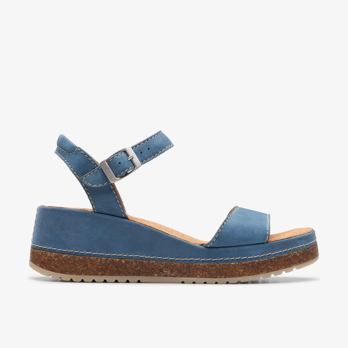 Femme Sandale Clarks Kassanda Lily Blue Nubuck Bleu - DCI-49662906