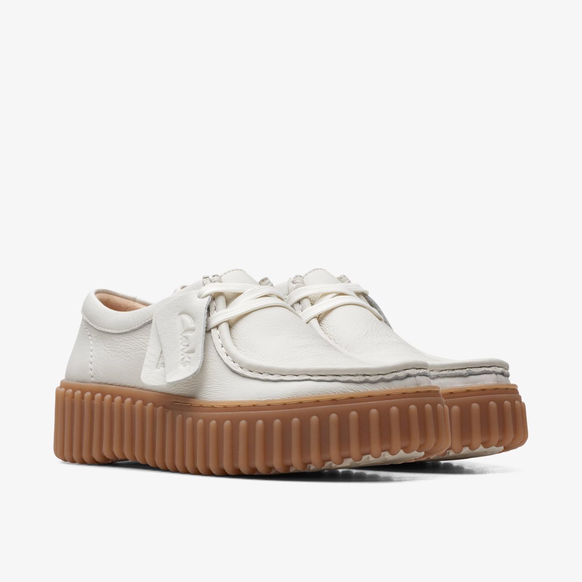 Femme Chaussures Plateforme Clarks Torhill Bee Off White Leather Blanche - SJQ-96266057