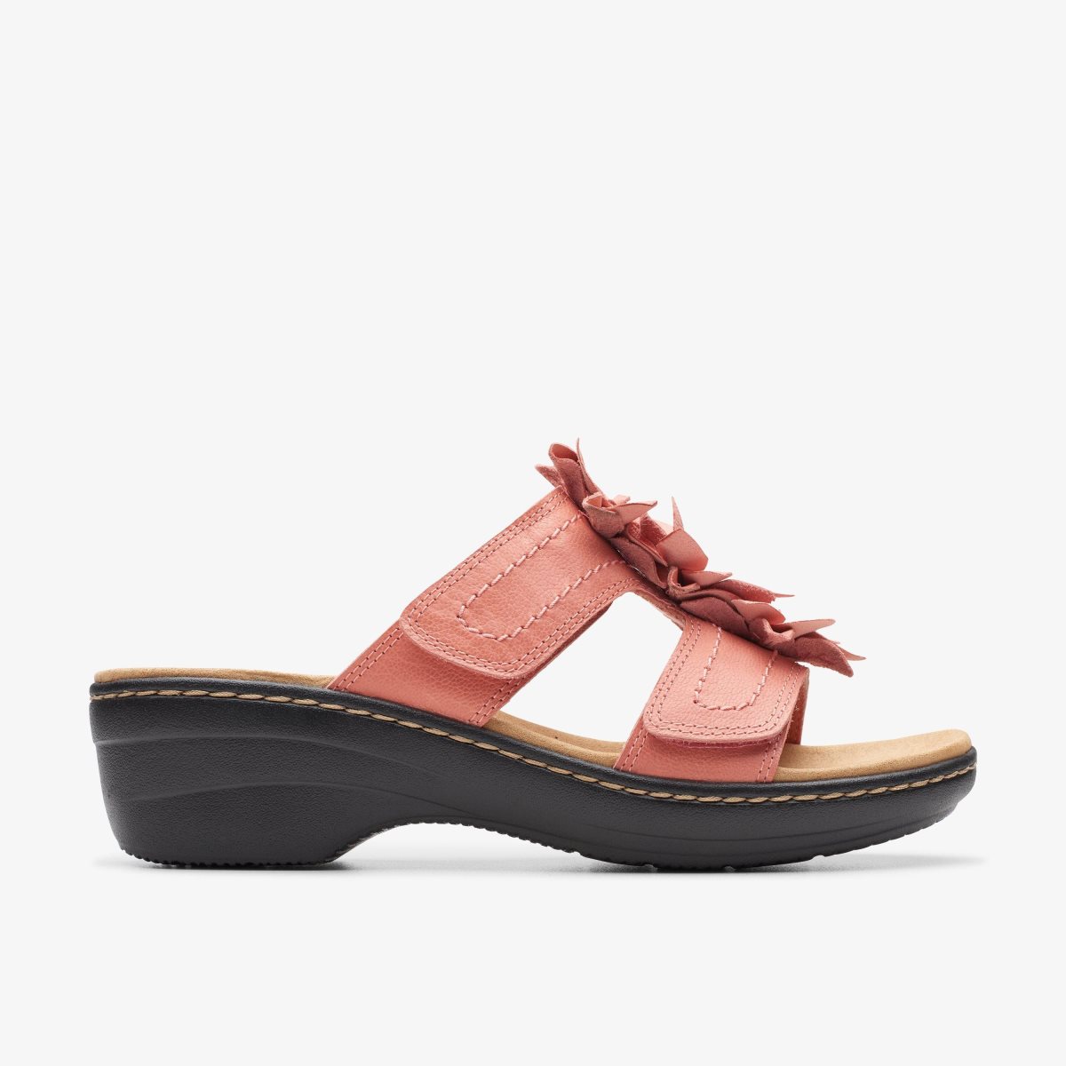 Femme Sandale Clarks Merliah Raelyn Coral Leather Corail - WRC-39453040