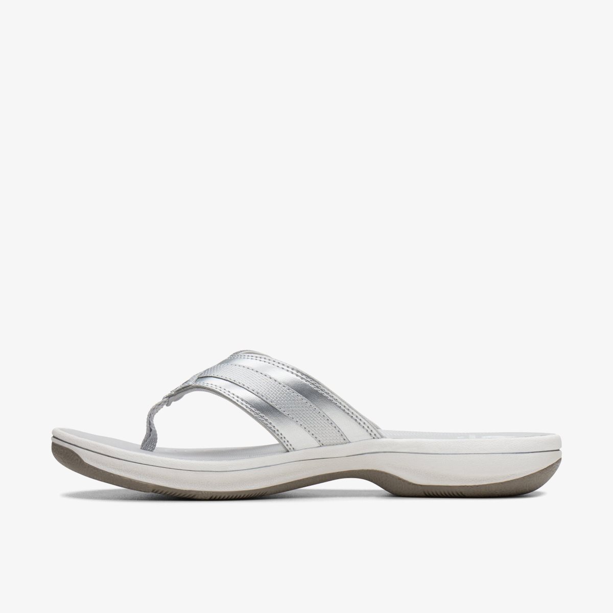 Femme Sandale Clarks BREEZE SEA Silver Synthetic Argent - WVY-94874469