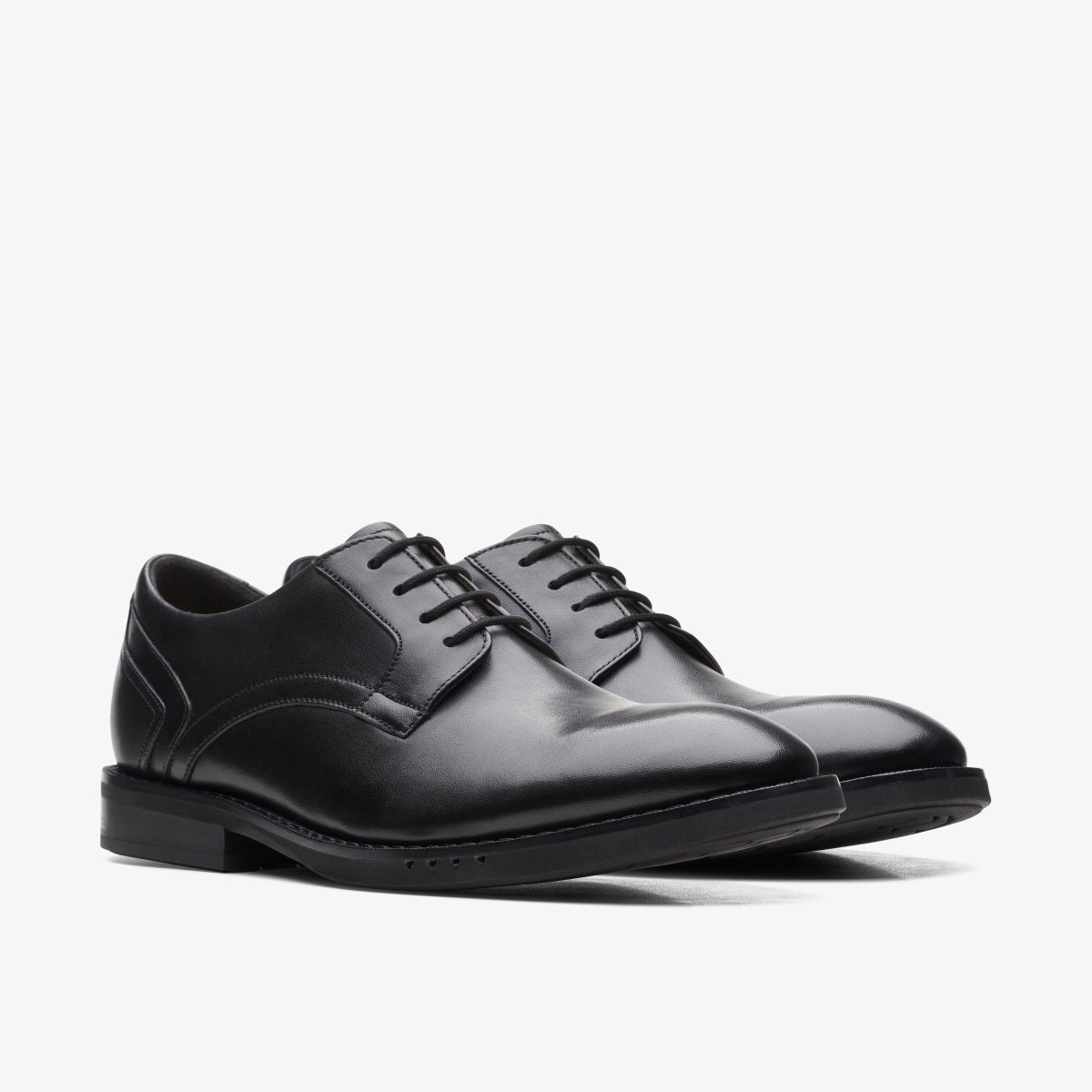 Homme Chaussure Habillée Clarks Un Hugh Lace Black Leather Noir - BVF-82182799